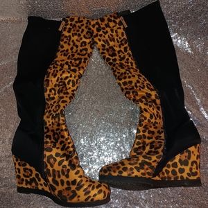 Leopard boots size 12